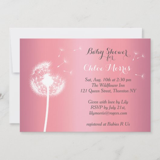 Belle Invitation Baby shower Floral (Devant)