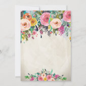 Belle Invitation Baby shower Floral, Bébé (Dos)