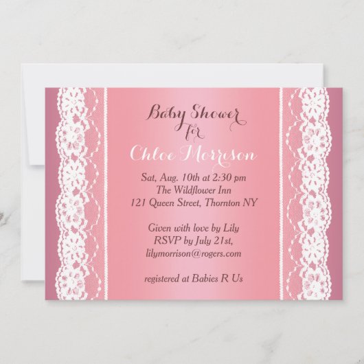 Belle Invitation Baby shower Lacy (Devant)