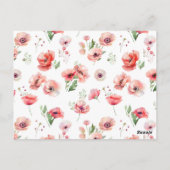 Belle invitation Baby shower rose et rouge de pavo (Dos)