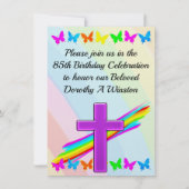 BELLE INVITATION CHRÉTIENNE DE 85E ANNIVERSAIRE (Devant)