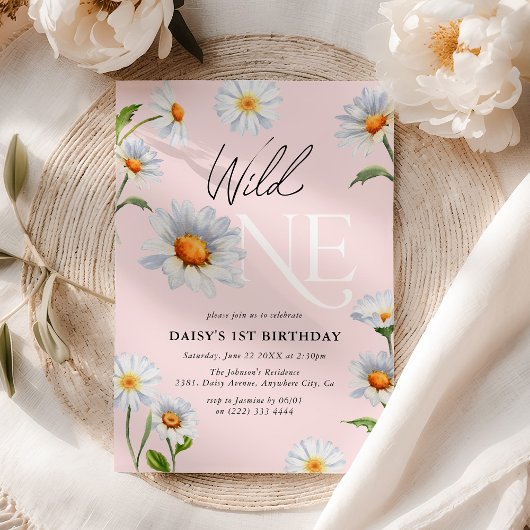 Belle Invitation d'anniversaire de 1 an pour fille