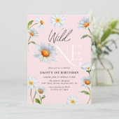 Belle Invitation d'anniversaire de 1 an pour fille (Debout devant)