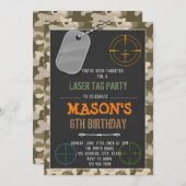 Belle invitation d'anniversaire de marque laser ca (Devant / Derrière)