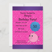Belle invitation d'anniversaire de porc (Devant)