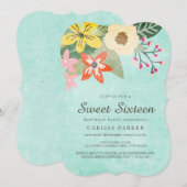 Belle invitation d'anniversaire de sweet sixteen (Devant / Derrière)