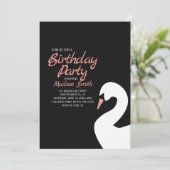 Belle invitation d'anniversaire du cygne blanc (Debout devant)