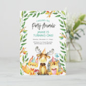 Belle invitation d'anniversaire pour les animaux d (Debout devant)