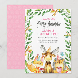 Belle invitation d'anniversaire pour les animaux d