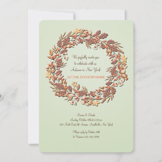 Belle invitation d'automne (Devant)