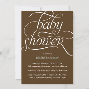 Belle invitation de baby shower de manuscrit