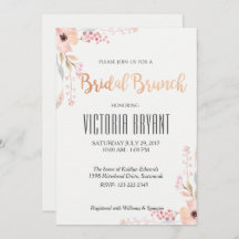 Belle invitation de Brunch nuptial floral