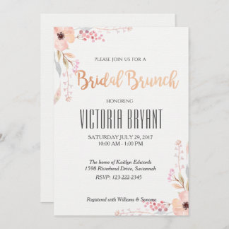 Belle invitation de Brunch nuptial floral