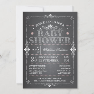 Belle invitation de douche de bébé de tableau