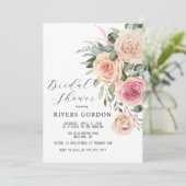 Belle invitation de douche nuptiale avec Roses (Debout devant)