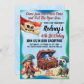 Belle invitation de fête d'anniversaire à thème pi (Devant / Derrière)