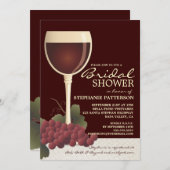 Belle invitation de Fête de la mariée de vin et de (Devant / Derrière)