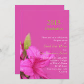 Belle invitation de fin d'études avec des fleurs d (Devant / Derrière)