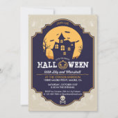 Belle Invitation de la fête costumée Halloween (Devant)