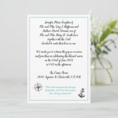Belle invitation de mariage compas et ancre (Debout devant)