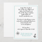 Belle invitation de mariage compas et ancre (Devant / Derrière)