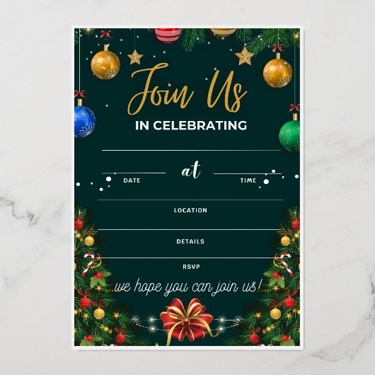 Belle invitation de mariage de Noël, cartes Invita (Recto)