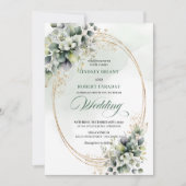 Belle invitation de mariage en or rose blanc (Devant)