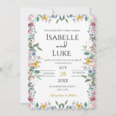 Belle Invitation de Mariage Fleurie et Colorée (Devant)