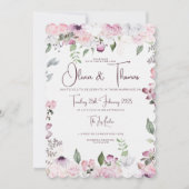 Belle invitation de mariage floral (Devant)