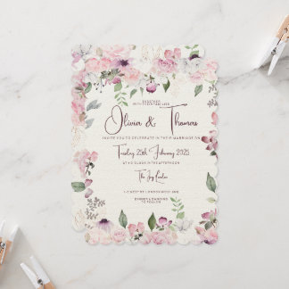 Belle invitation de mariage floral
