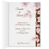 Belle invitation de mariage florale (Intérieur (Droit))
