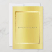 Belle invitation de mariage moderne à feuille d'or (Dos)