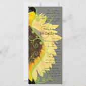 Belle Invitation de Mariage Noir avec Tournesol (Devant)