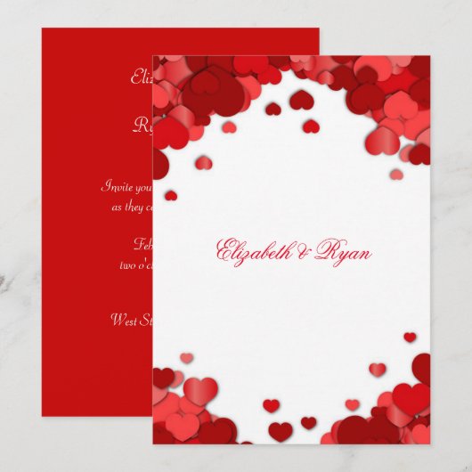 Belle invitation de mariage pour la Saint-Valentin (Devant / Derrière)