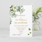 Belle invitation de mariage verte et blanche (Debout devant)