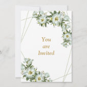 Belle invitation de mariage verte et blanche (Dos)