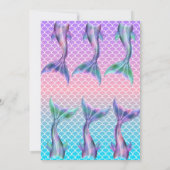 Belle invitation de sirène pour l'anniversaire (Dos)