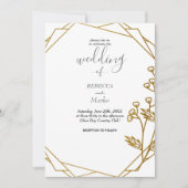 Belle invitation dorée élégante (Devant)
