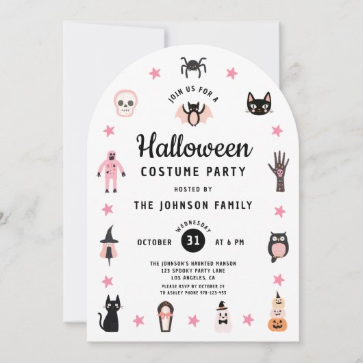 Belle Invitation du Costume Halloween (Devant)