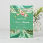 Belle Invitation En Sweet sixteen Vert (Debout devant)