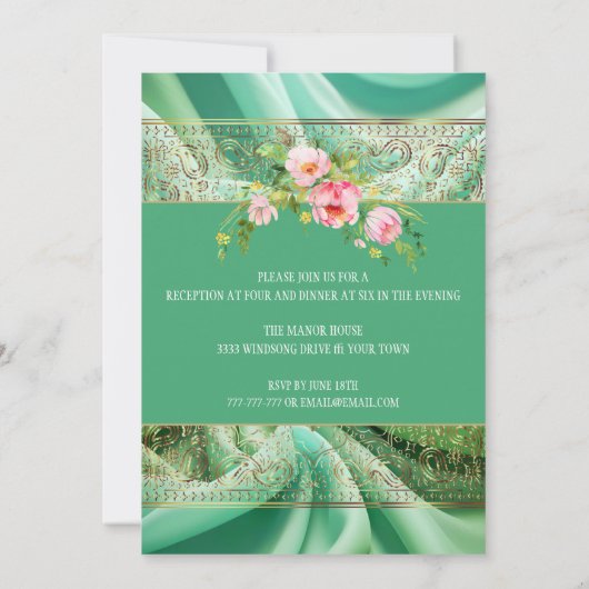 Belle Invitation En Sweet sixteen Vert (Dos)