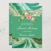 Belle Invitation En Sweet sixteen Vert (Devant / Derrière)