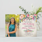 Belle Invitation Florale Anniversaire, (Debout devant)