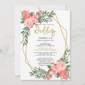 Belle Invitation Florale Corail (Devant)