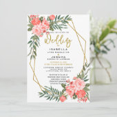 Belle Invitation Florale Corail (Debout devant)