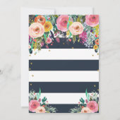 Belle invitation florale de baby shower, bébé (Dos)