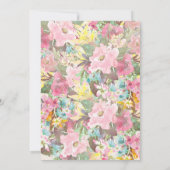 Belle invitation florale de baby shower, bébé (Dos)