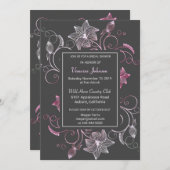 Belle Invitation Florale Douche nuptiale (Devant / Derrière)