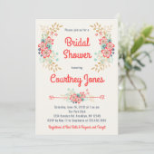 Belle Invitation Florale Douche nuptiale (Debout devant)