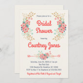 Belle Invitation Florale Douche nuptiale (Devant / Derrière)